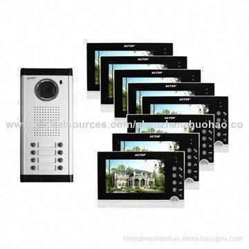 8-apartment 7-inch Video Door Intercom System